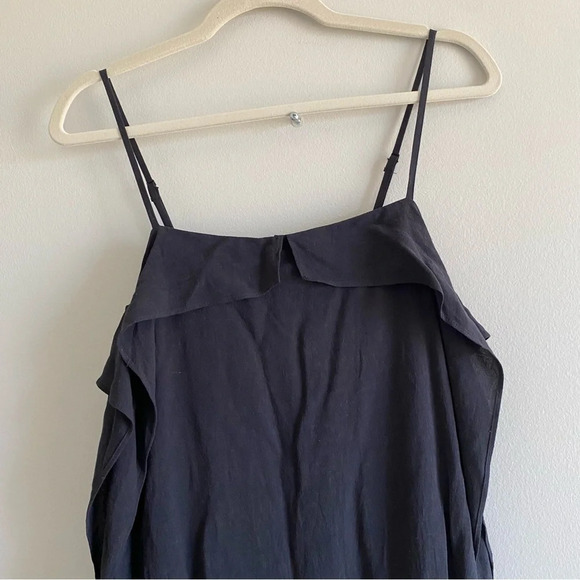 NWT URBAN Outfitters Black Linen Blend Jumpsuit Dress with High Slits Size XS - Picture 5 of 16